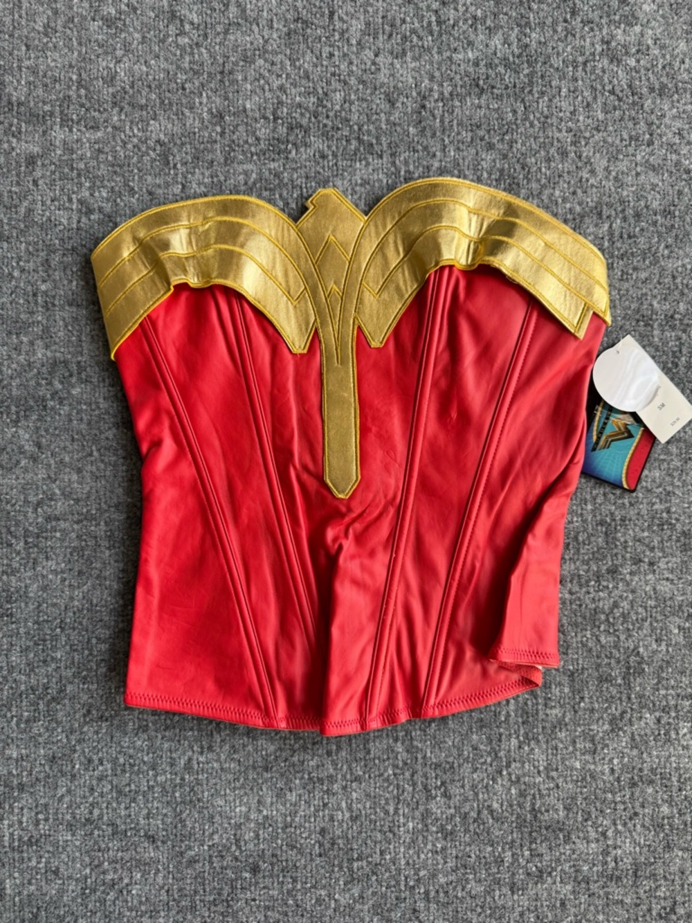 Red and Gold Corset Bustier Top